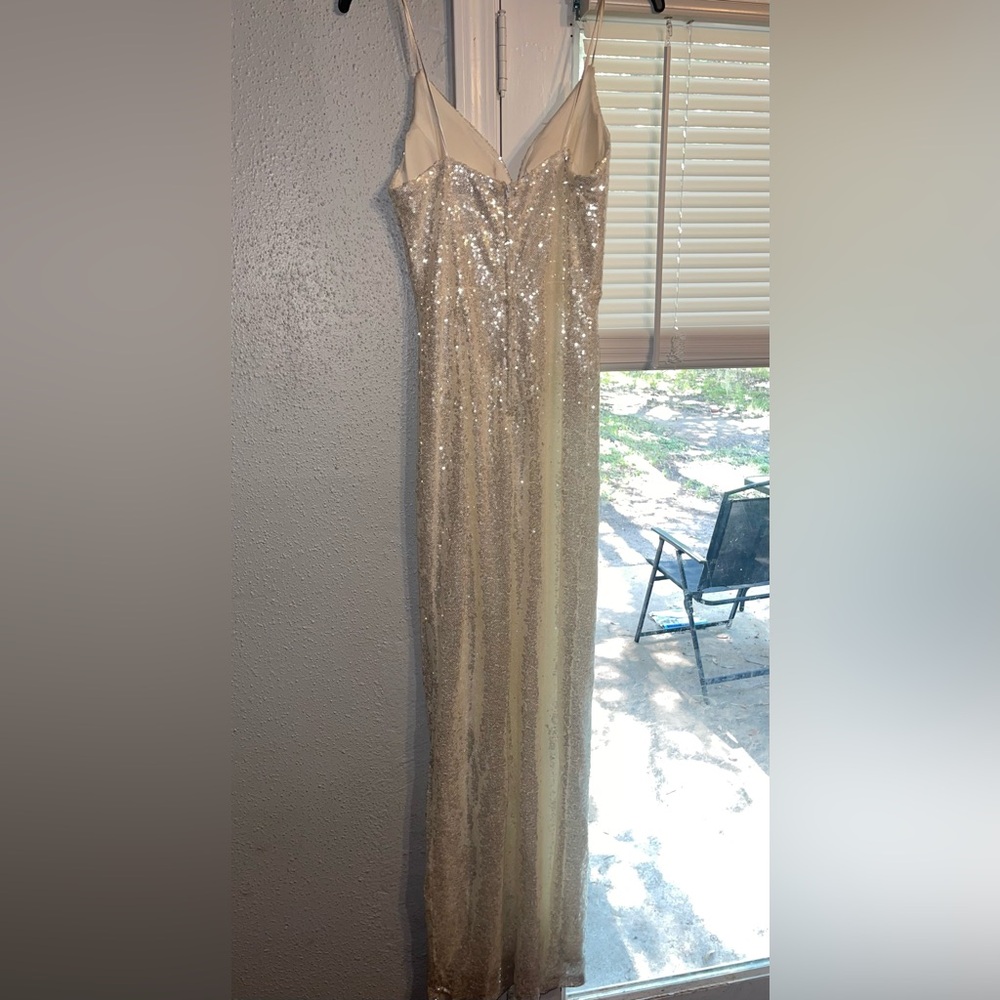 White Sequins Formal Dress